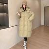 Large size winter thickened long over-the-knee loose version cotton clothes fashionable new warm women's hooded jacket