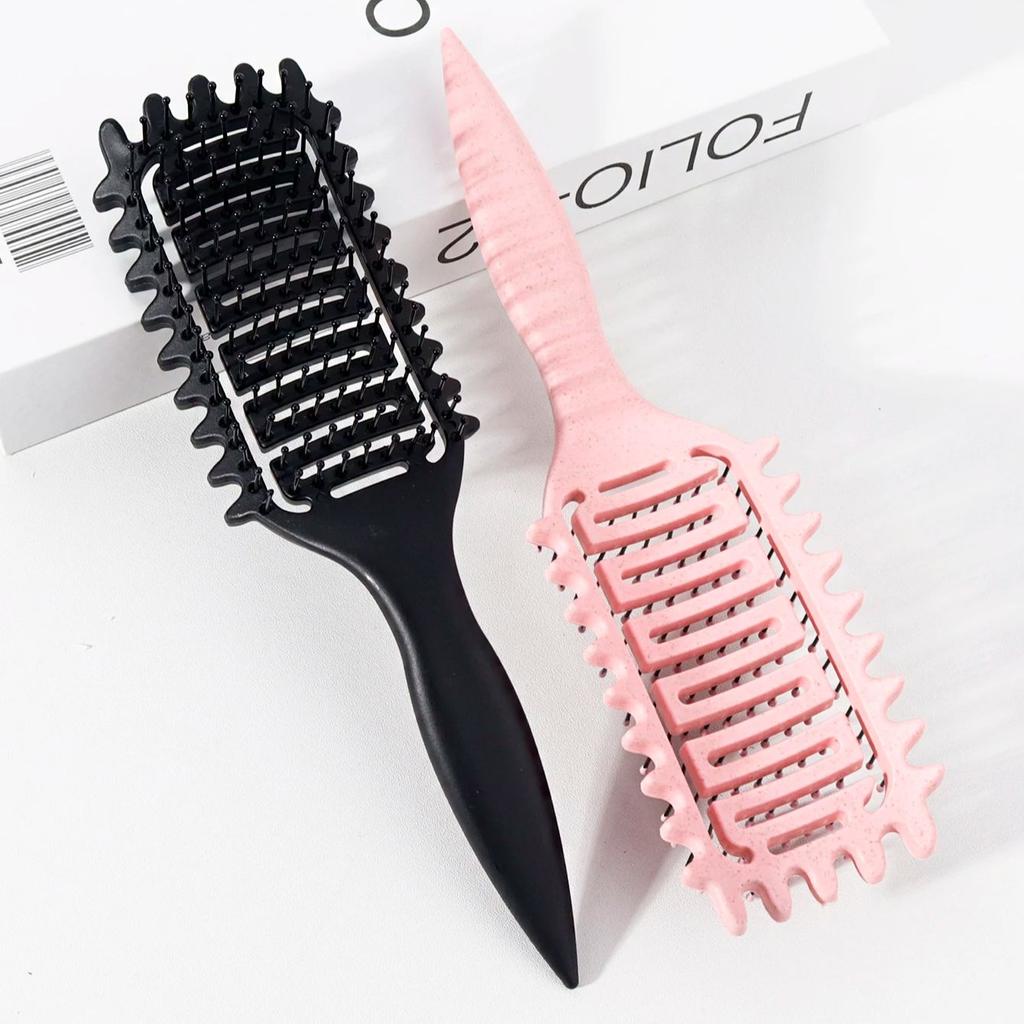 1pc Curly Hair Styling Brush - with Nylon Bristles and ABS Handle, Suitable for All Hairstyles, Available In Multiple Colors