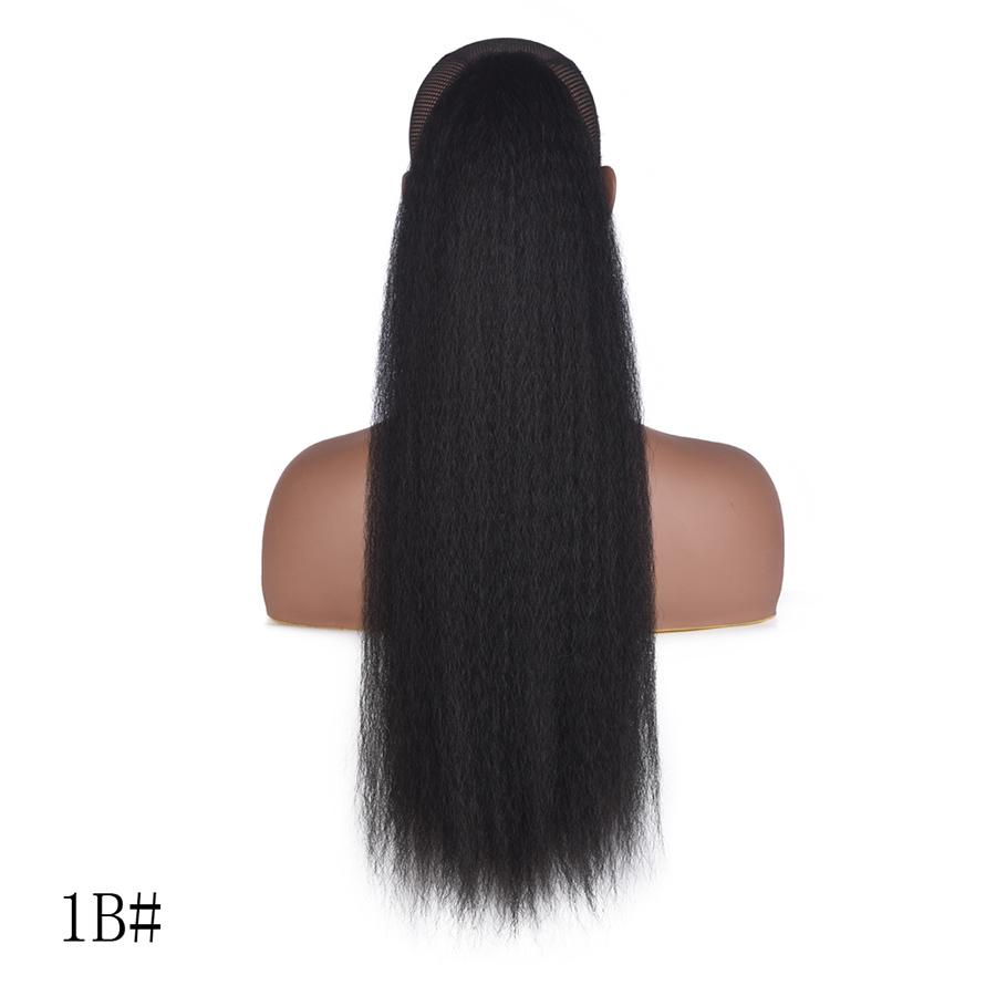 22 Inch Long Afro Kinky Curly Ponytail Synthetic Hair Pieces Drawstring Ponytail Hair Extensions False Hair Pieces