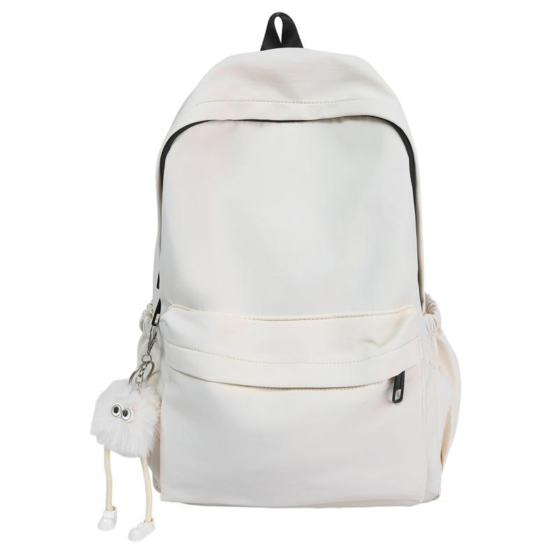 Schoolbag Schoolbag Junior High School Girls High Value Simple Versatile Solid Color College Student Backpack Female Ins High School Backpack