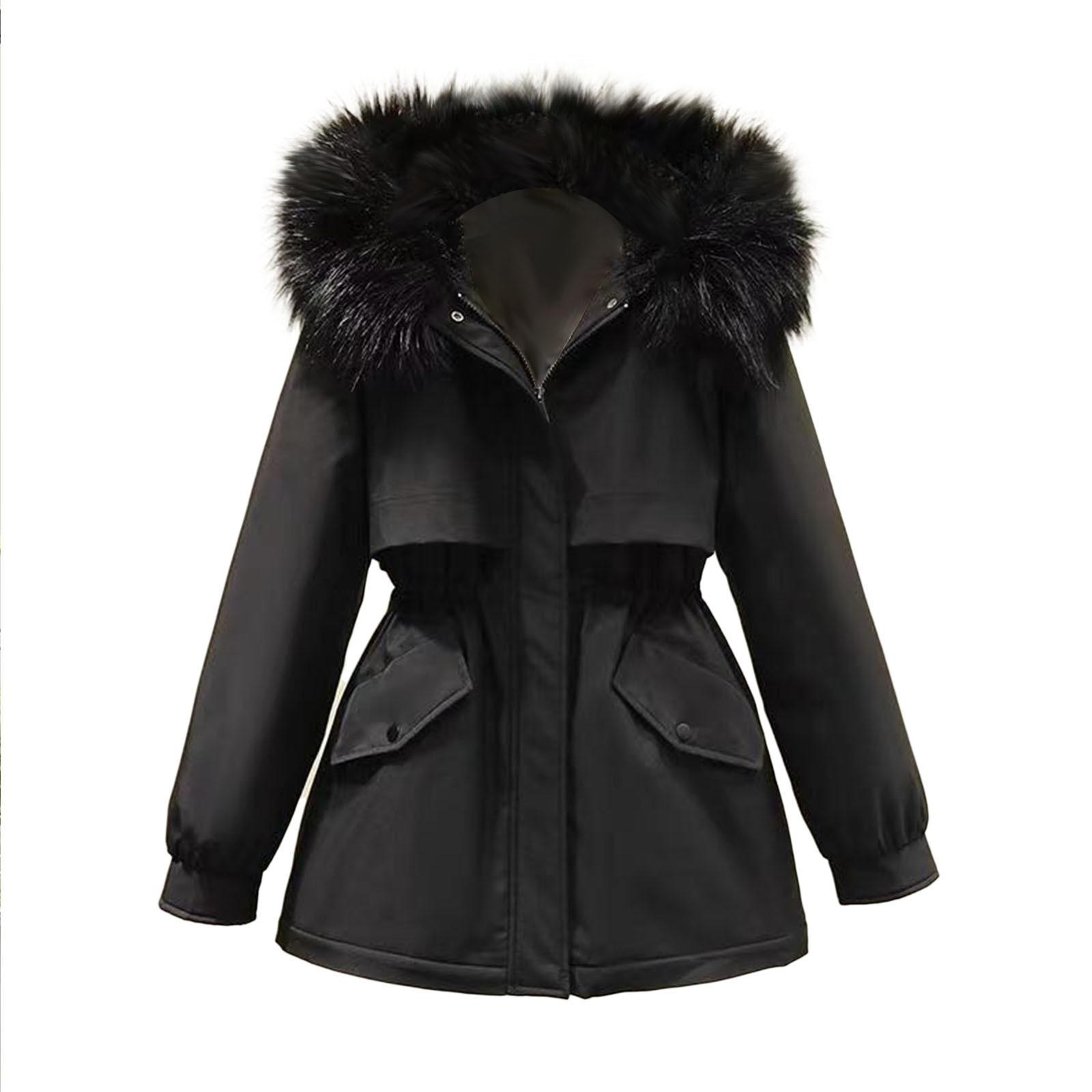 

Женская хлопковая куртка, женская облегающая хлопковая куртка средней длины, теплая пуховая хлопковая куртка XL чёрный