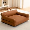 Waterproof Leather Pets Bed with Portable Handle Dogs Sofa Bed for Small/Medium Dogs Washable Pets Couch for Indoor & Travel Use