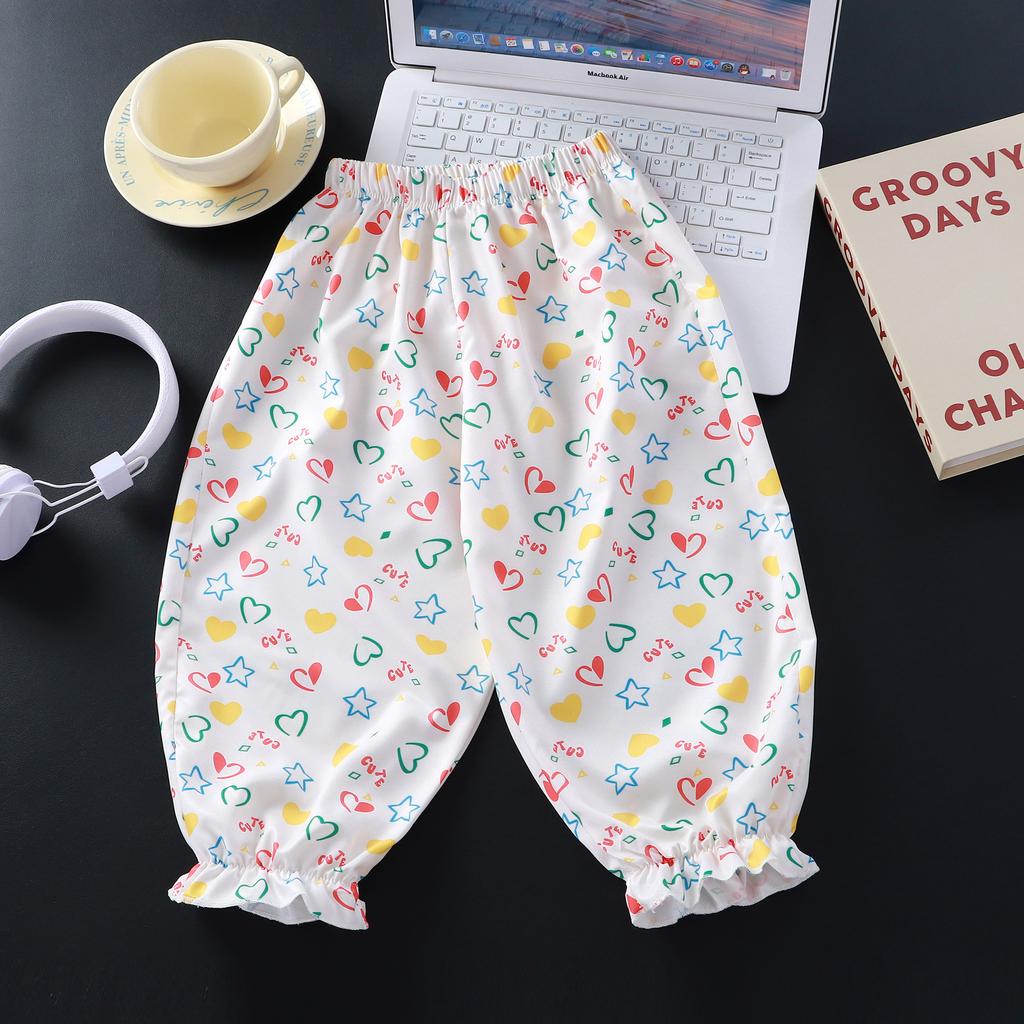 Summer Girls' Lace Pants Versatile Bell Bottoms Baby's Thin Outer Wear Anti-mosquito Pants Bloomers