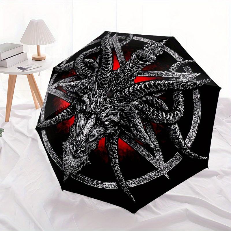 1pc Baphomet Satanic Symbol Umbrella with Plastic Handle,Suitable for All Seasons Home Travel Outdoor UmbrellaB1813