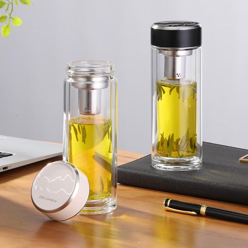 Deruman Double-Walled Tea Infuser Glass Cup 300ml