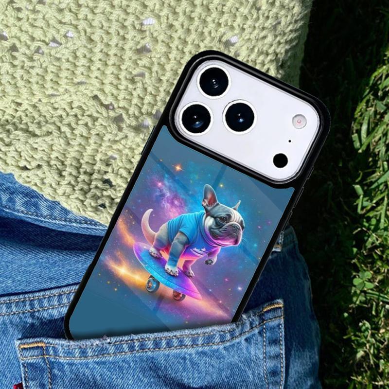 Skater Dog In Space Phone Case For iPhone 17 AIR 16 Pro Max 15 14 Pro 11 12 13 Shockproof Silicone Cover