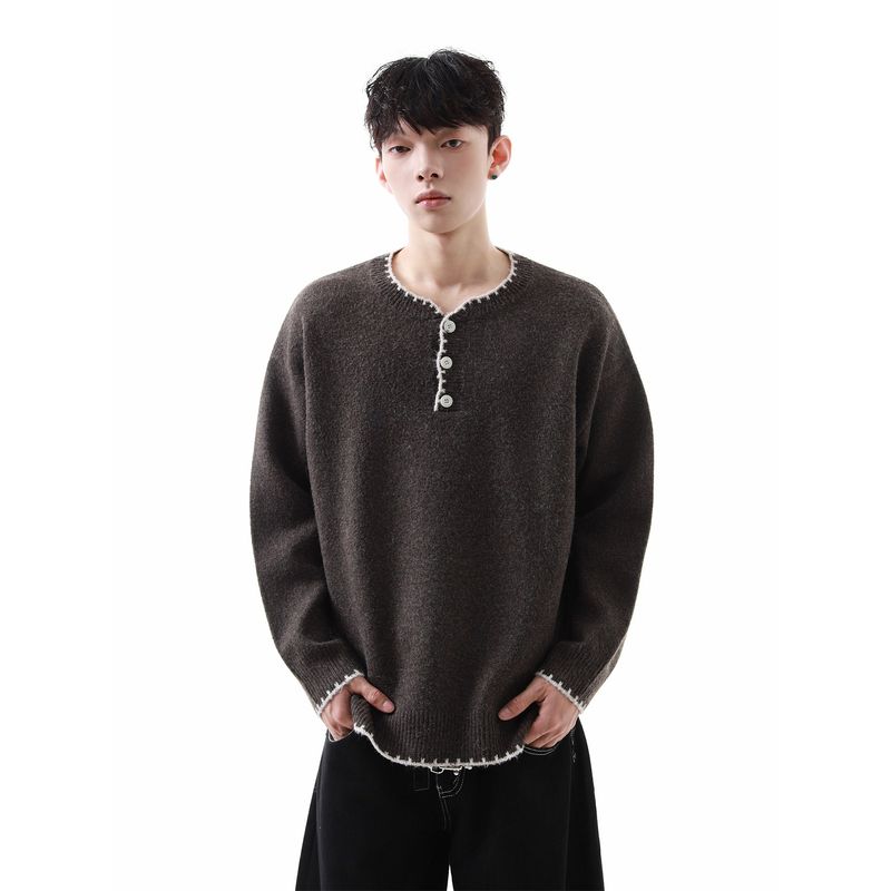 51 Hip-Hop American Style Loose Casual Knitwear for Men, Autumn Trendy Brand Oversize Relaxed Vintage Sweater