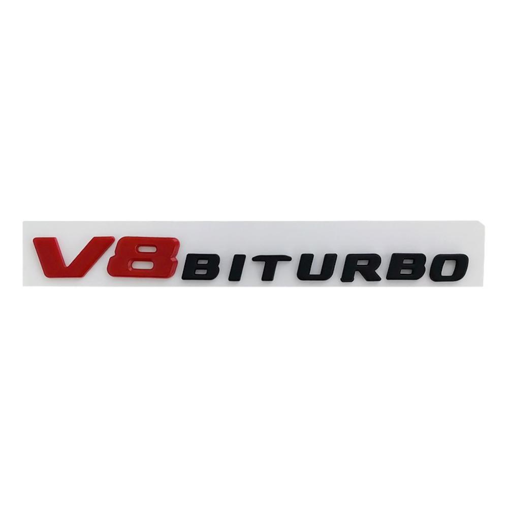 

3D автомобильная табличка на крыло V8 BITURBO эмблема наклейки логотип для W463 W222 W204 W205 CLS W218 C63S W213 W212 значок наклейка аксессуары Flat чёрный/красный