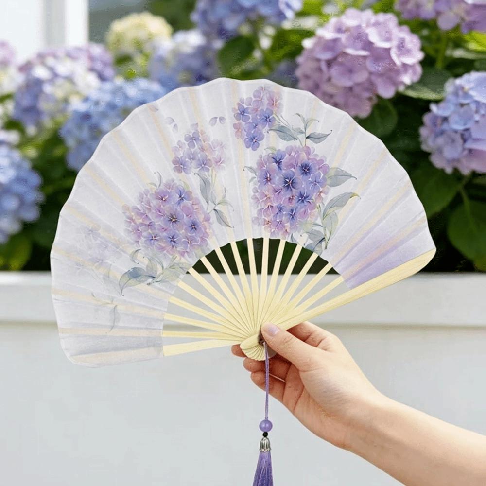New Chinese Style Folding Fan Vintage Handheld Fan Creative Shell Shape Fan Photography