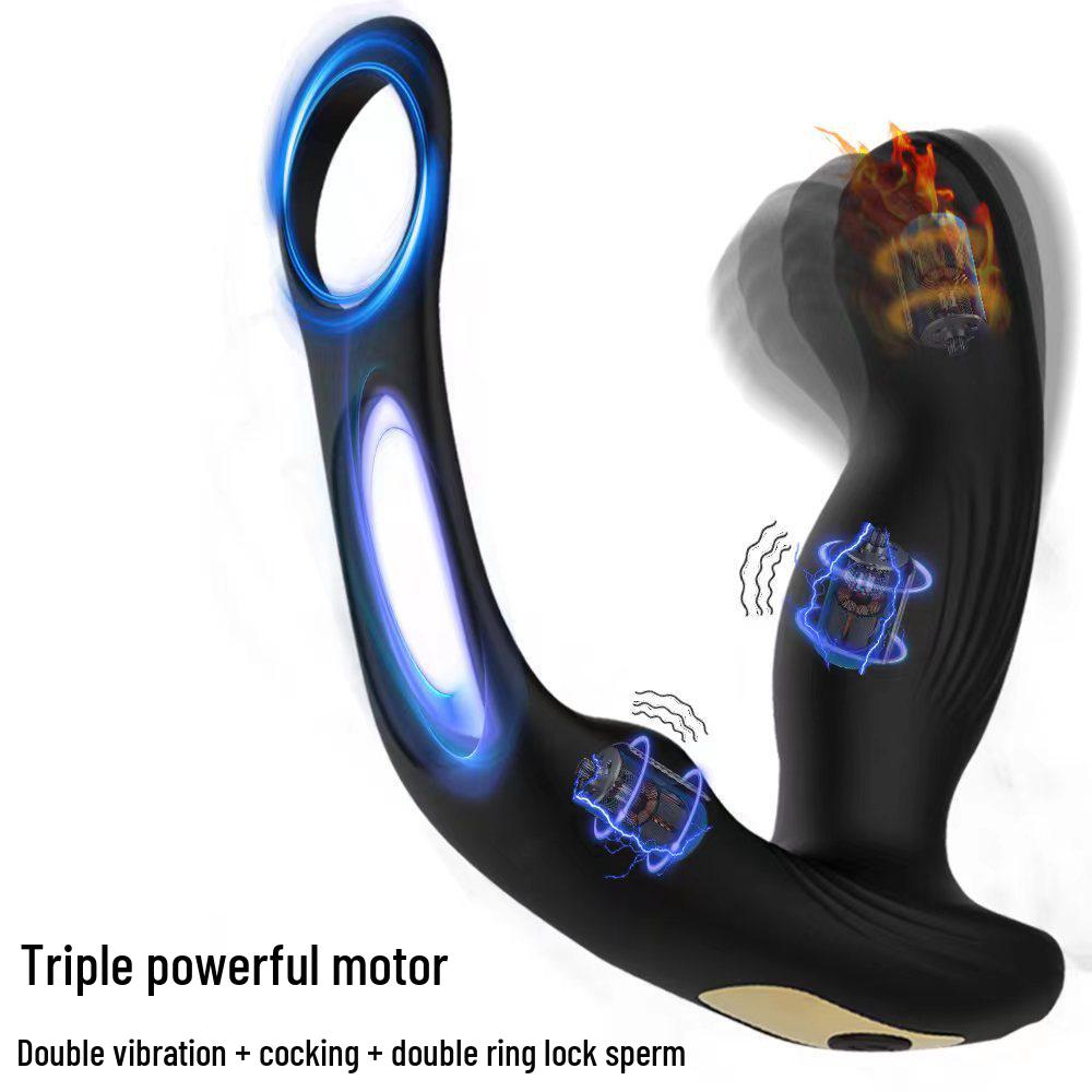 Prostata-Massagegerät & Doppelring-Analplug-Vibrator mit Heizung für Männer