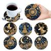 6Pcs Wooden Cup Coasters Set Aesthetic Non Slip Round Coasters Exquisite Coffee Mug Coasters Decorative Cup Mats for Home Office