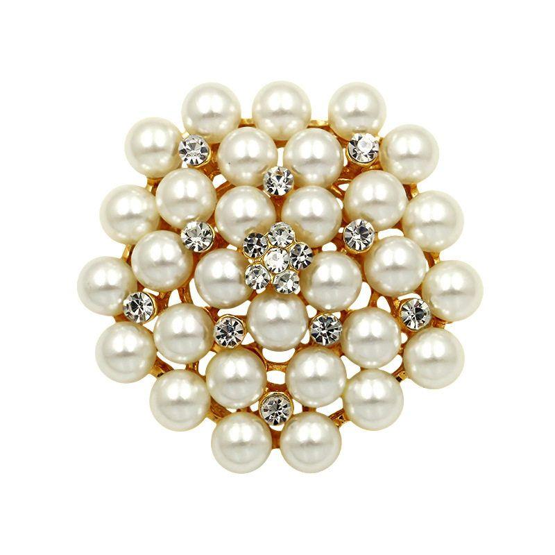 SUNFLOWER Pearl Brooch Pin File Rhinestone Wedding Dress Collar Pin Fashion Fashion Costume Accessories