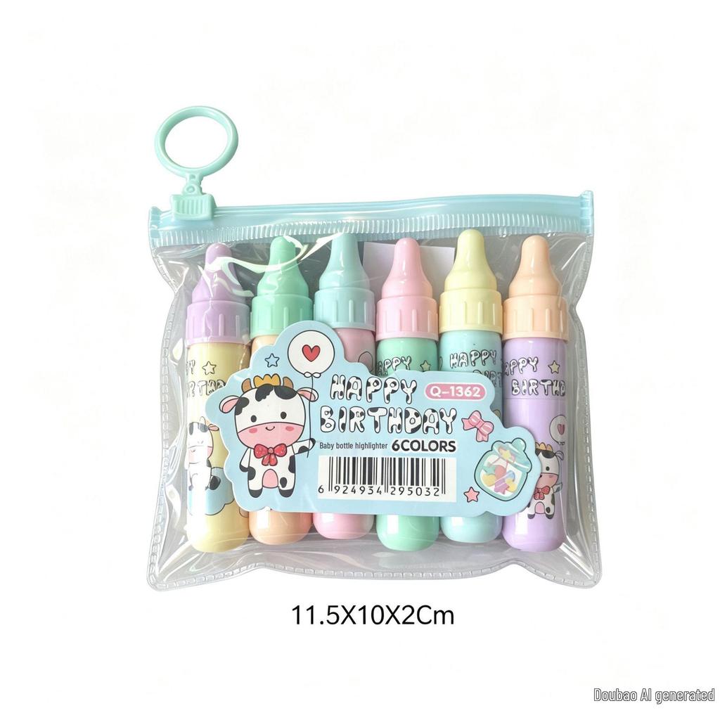 6-Color Mini Pill Highlighter & Marker Set