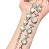 Myanmar Water Foam Jade Sunflower Big Egg Surface Gemstone Bracelet, New Chinese Style, White Chalcedony Agate Flower Zircon Bracelet.