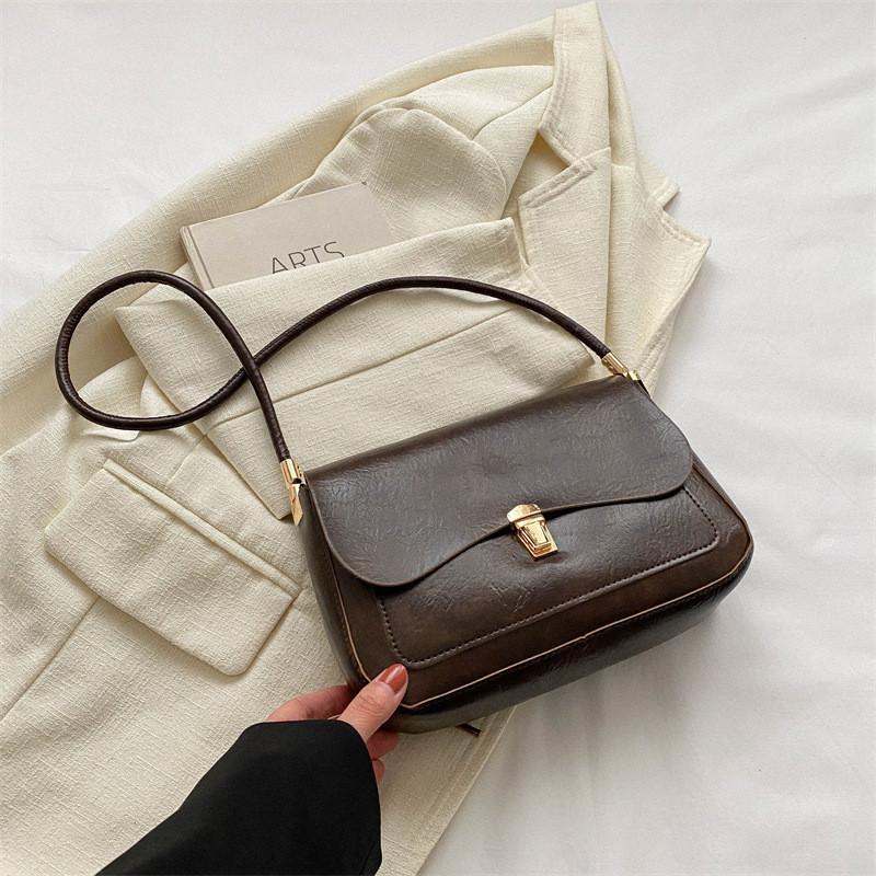 Modern 2023 Korean Style Women s Shoulder Bag Casual Chic Minimalist Small Square Bag кофейный