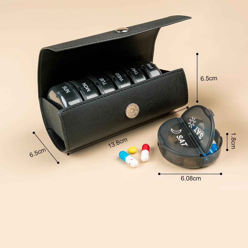Medicine 14 Compartment Pill Box Storage Box Portable Plastic Container Box 7 Days Weekly Morning And Evening Travel Pill Box