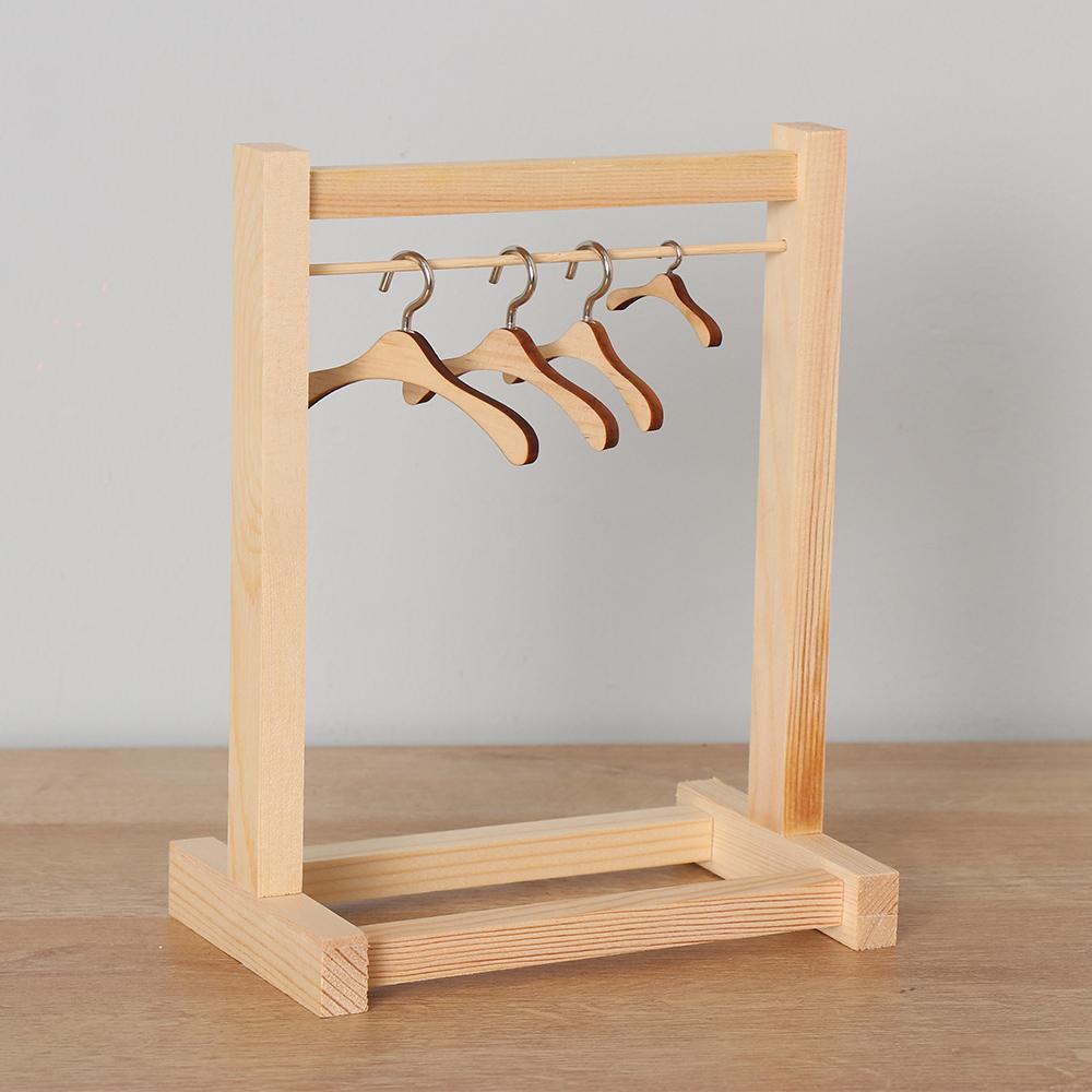 Poppen Houten Kledingrek Kleding Organizer Hangers Voor Poppen Handtas Kleding Poppen Metalen Hangers Kinderen Volwassen Speelgoed Verjaardagscadeau