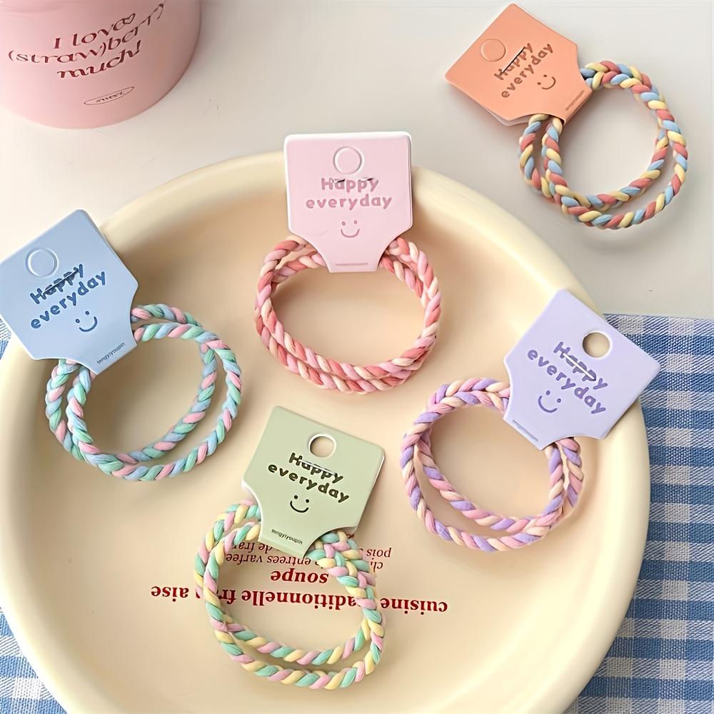 10pcs colorful cute hair ties, high elastic, non-slip and hair-friendly. Ideal for daily wear, parties and gifting. 10pcs