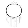 Creative Goth Moon Heart Tassel Pendant Choker Necklace Women Love Charm Necklace Collares Vintage Clavicle Chain Jewelry
