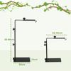 Wärmelampenständer für Terrarien, höhenverstellbar, 40x15x95cm, Schwarz