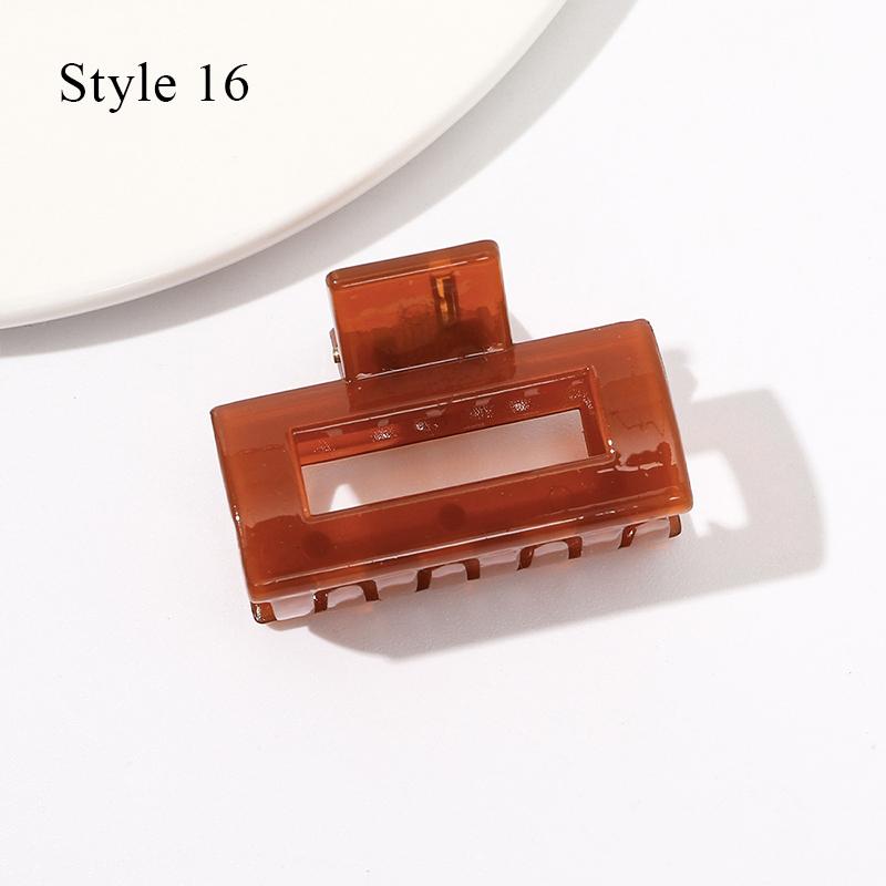 HFYJ Hollow Small Size 4cm Square Hair Claws Acrylic Jelly Color Hairpin Shark Crab Hair Clip Claw Hair Accessories for Women