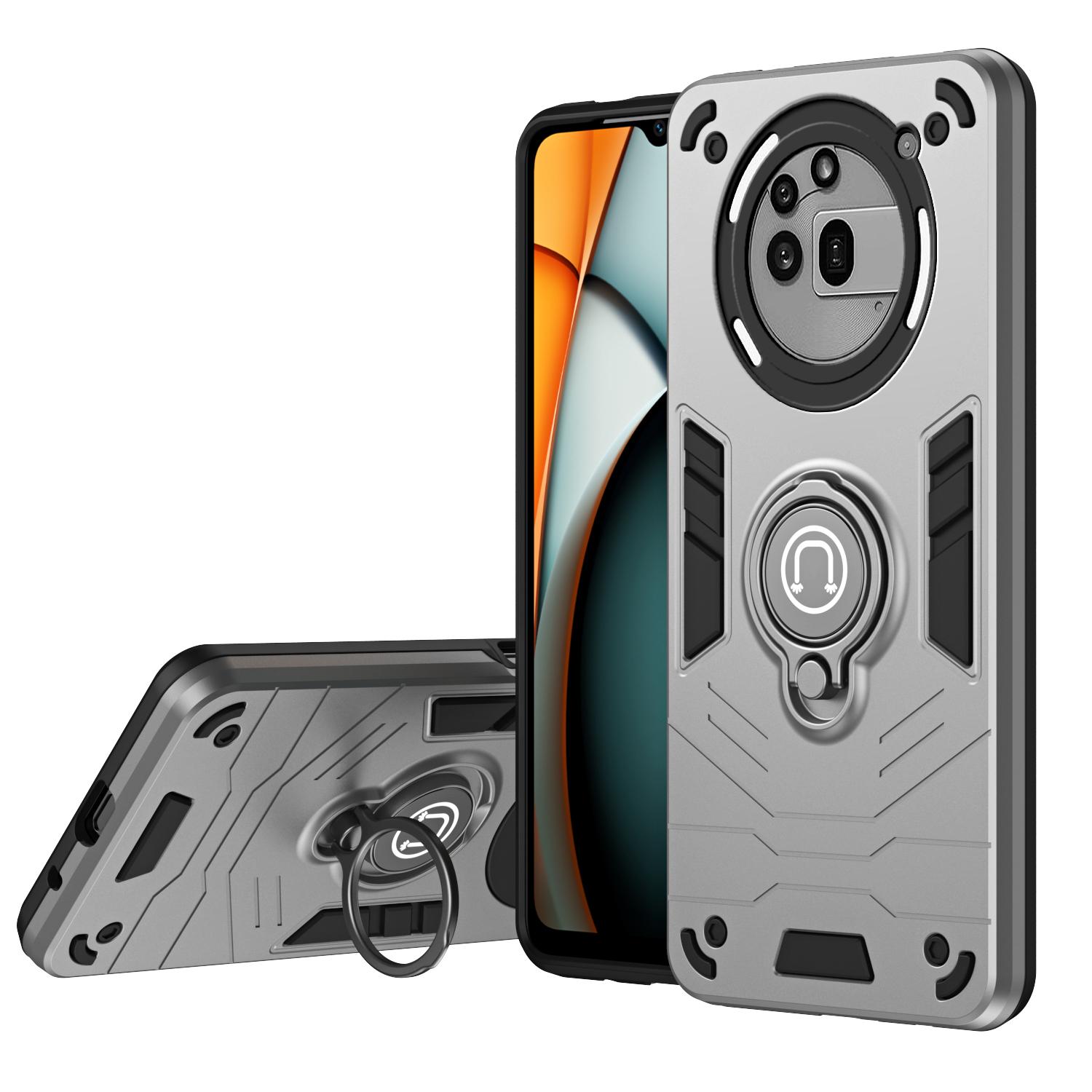 

Противоударный чехол Armor для Nothing Phone 3A Pro Защитная задняя крышка из мягкого ТПУ-бампера и твердого пластика для Nothing Phone 3A Pro Pc + tpu&Nothing Phone (3a) серебряный