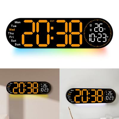 Large Screen LED Digital Clock With Double Alarms Adjustable Brightness And Volume For Bedroom Or Office Decoration