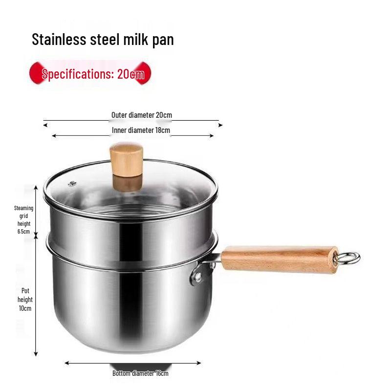 Stainless Steel Non-stick Baby Milk & Food Pot with Steaming and Boiling Functions