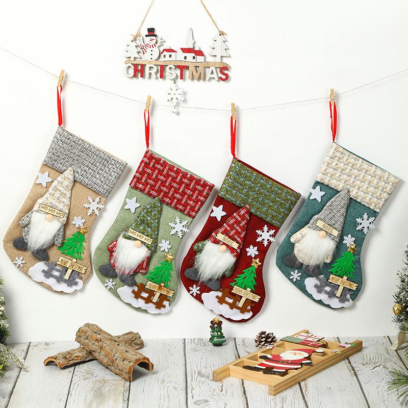 Christmas Stocking Gift Bag – Candy & Ornament Holder for Tree Decorations
