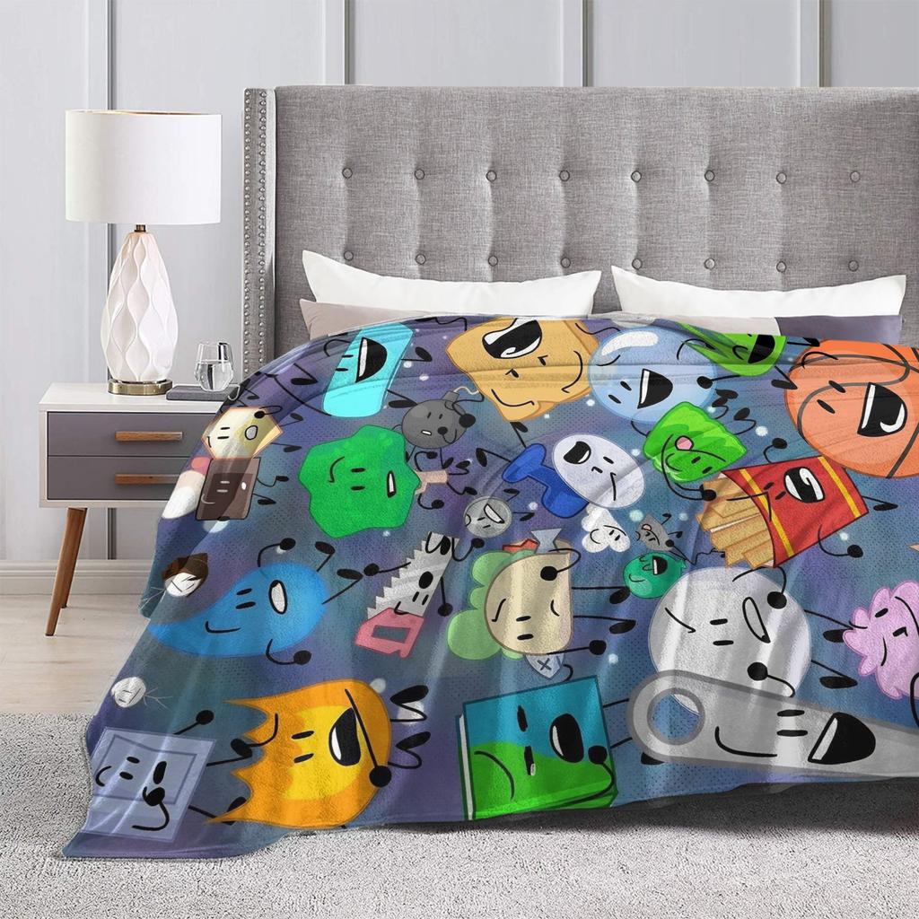 Cute Cartoon BFDI Animated Blankets Flannel Awesome Breathable Throw Blanket for Coverlet Spring Autumn