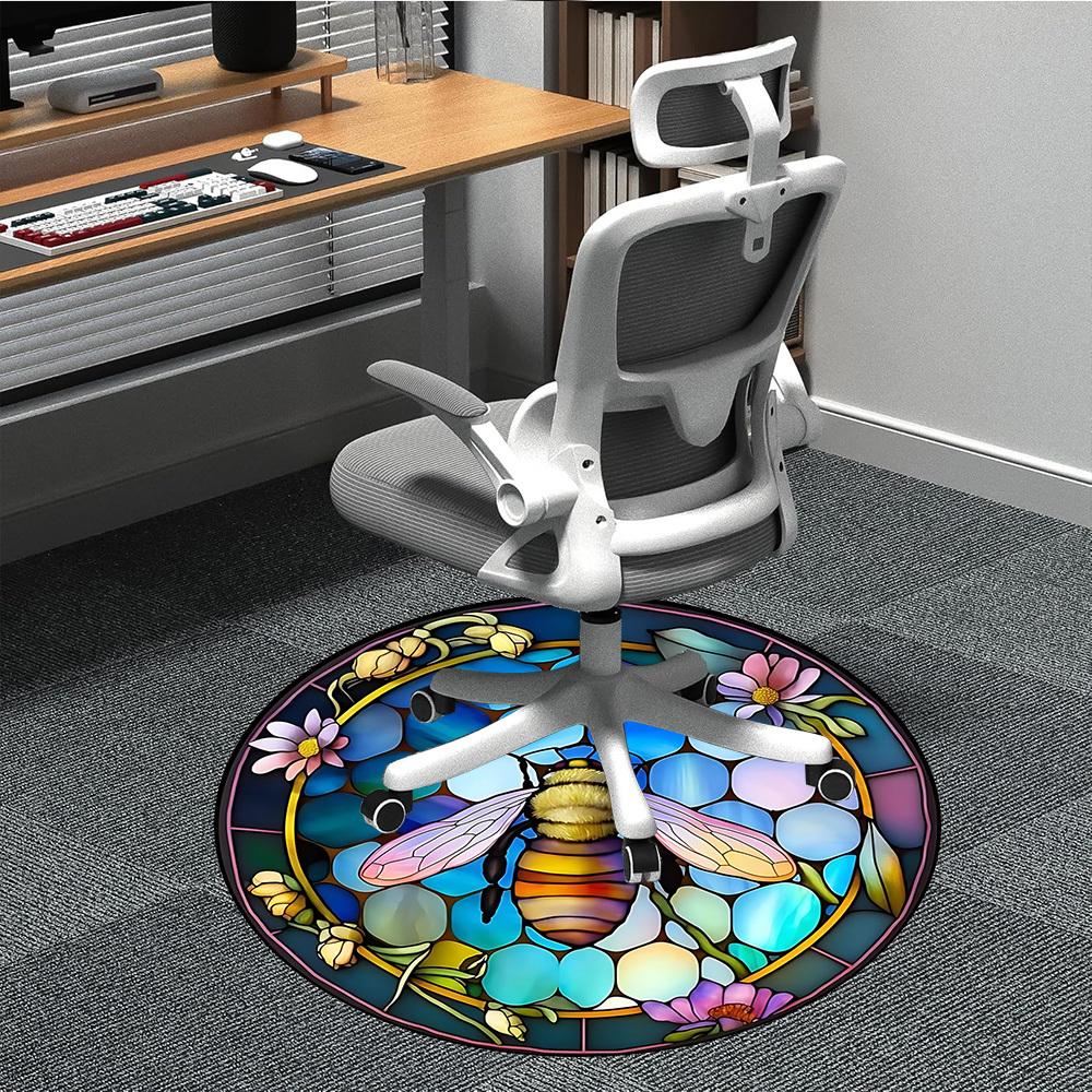 

1pc Bee Stained Glass Chair Carpet for Office - Durable, Ideal for Chair Mats, Stylish & Functional Decorative Rug yy260130036 80cm by 80cm