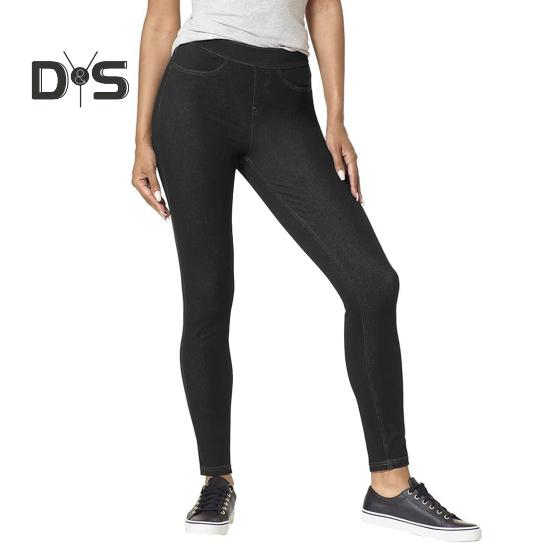 

Джинсовые брюки с высокой талией и карманами, эластичный пояс, облегающие длинные брюки, однотонные женские узкие джинсы M чёрный