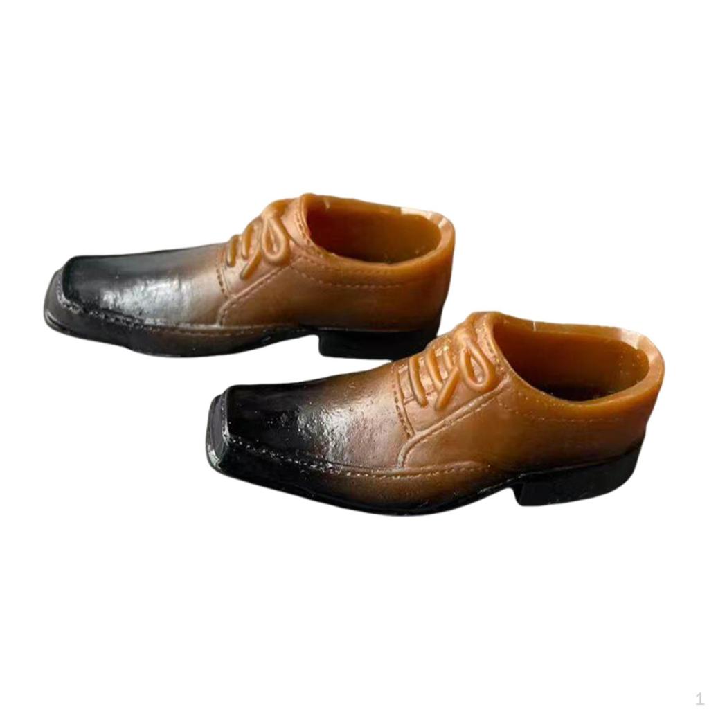 1/6 Scale Dress Shoes Miniature Figure Costume Accessory Retro Cosplay Stylish Formal Lace Up