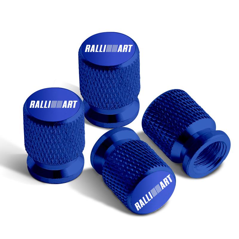 4pcs For Mitsubishi Ralli Art Badge ASX EVO Lancer Galant Pajero Car Wheel Tire Valve Caps Tyre Stem Covers Accessories Styling