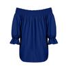 Women's Bubble Sleeve Bow Long Sleeve Square Neck Top Off-shoulder Color Women's Tops And Blouses