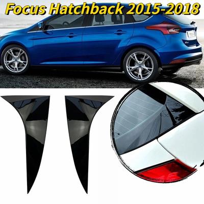 Becquet latéral de lunette arrière de voiture pour Ford Focus Hatchback 2015-2018 ABS Noir brillant Becquet latéral arrière Canard Séparateur Pièces extérieures