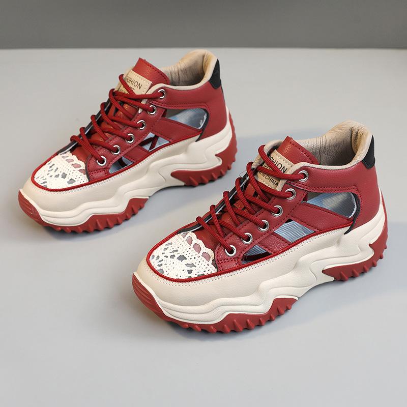 Fashion Womens Platform Sneakers Summer Women's Hollow Sandals Thick Soled Height Increasing Casual Shoes Leisure Zapatos Para Mujeres