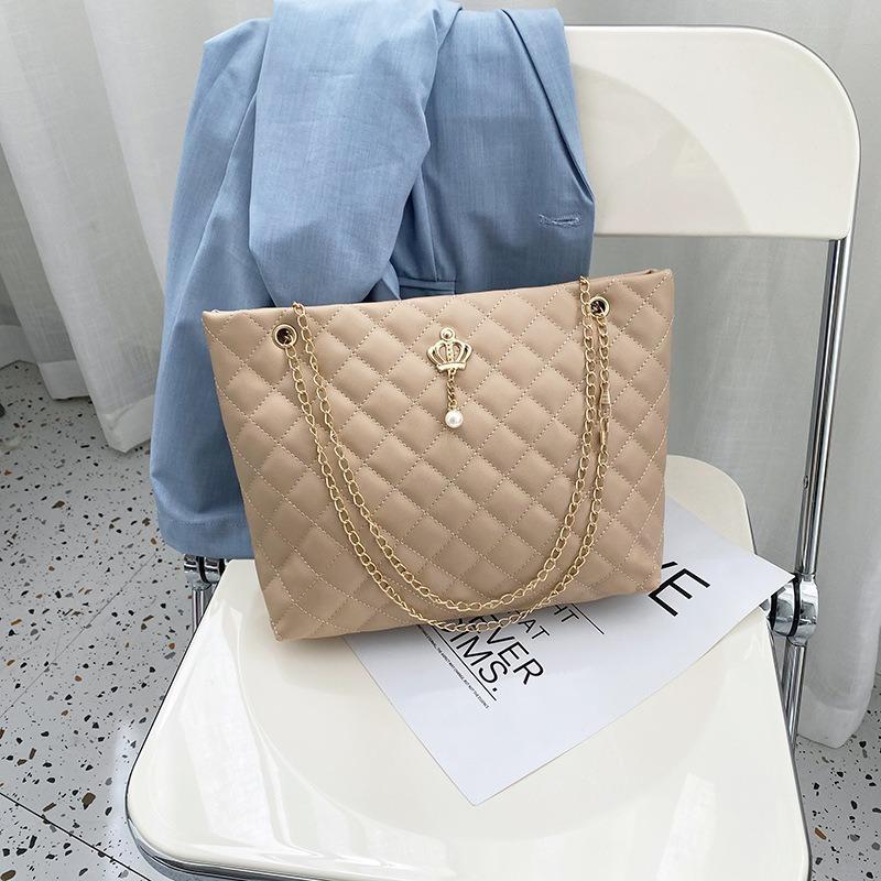 

Fashion Versatile Quilted Embroidery Korean Style Crown Chain Simple Single Shoulder Crossbody Bag хакі