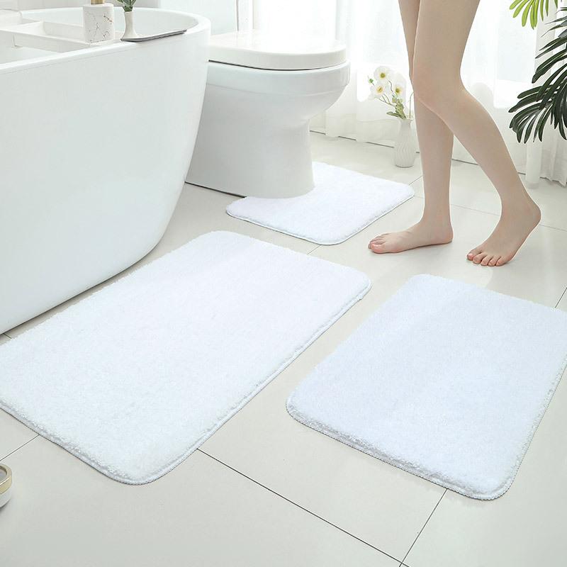 Non-Slip Feet At The Door Of The Bathroom, Toilet U-Shaped Set, Bathroom Absorbent Floor Mat, Household Thickened Plush Dirt-Resistant Carpet