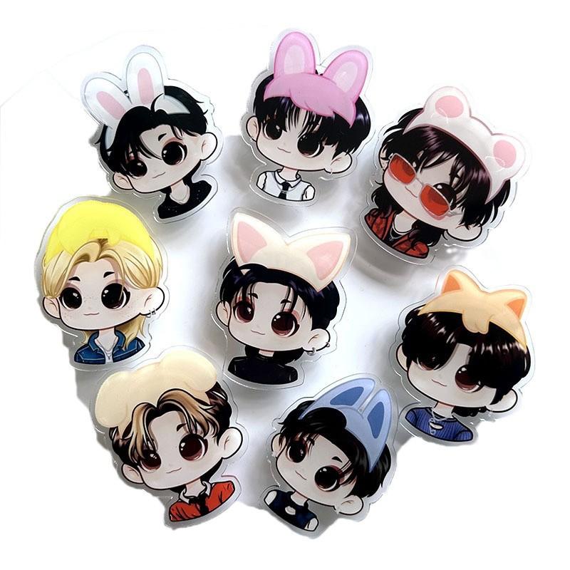 New Straykids Cartoon Acrylic Double Sided Stand Up Skzoo Desktop Ornament Accessories Star Surrounding Fans Gifts