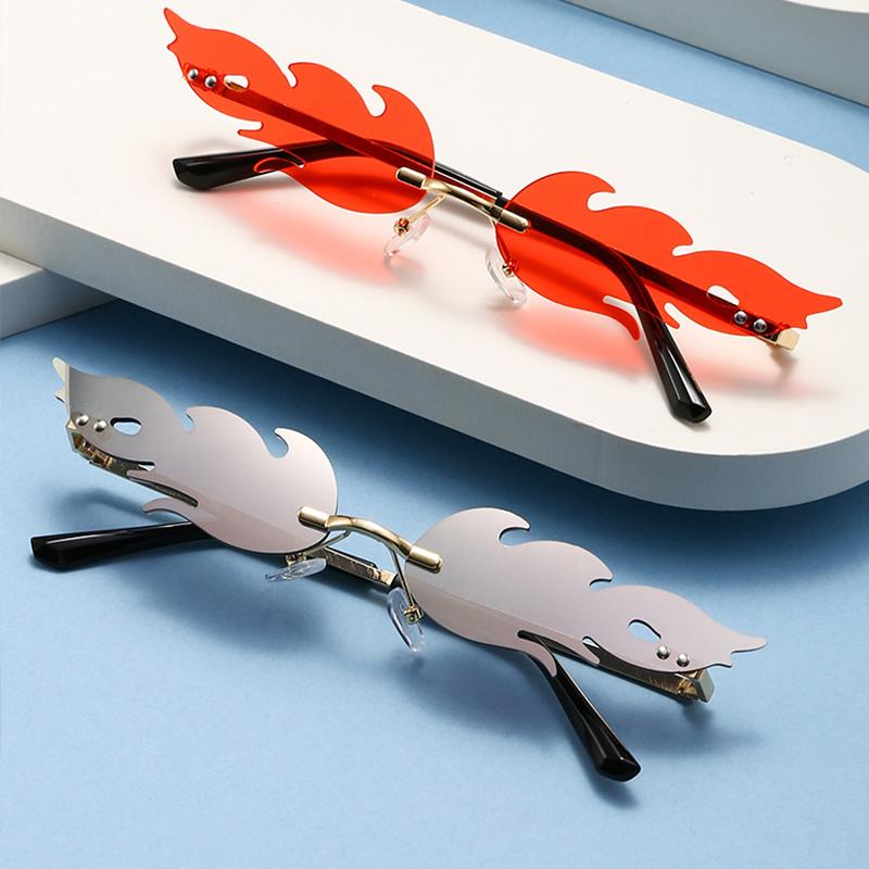 Fashion Flame Shape Sunglasses For Men Women Designer Trendy Outdoor Sun Glasses Party Special-shaped Accessory Eyeglasses
