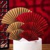 Chinese Style Red Folding Fan Cake Topper