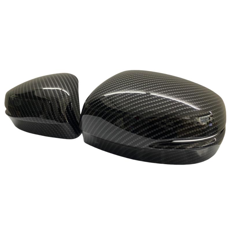 Glossy Black/Carbon Fiber Look Rearview Side Mirror Cover For Honda Odyssey 2015- Wing Cap Exterior Door Rear View Case Trim