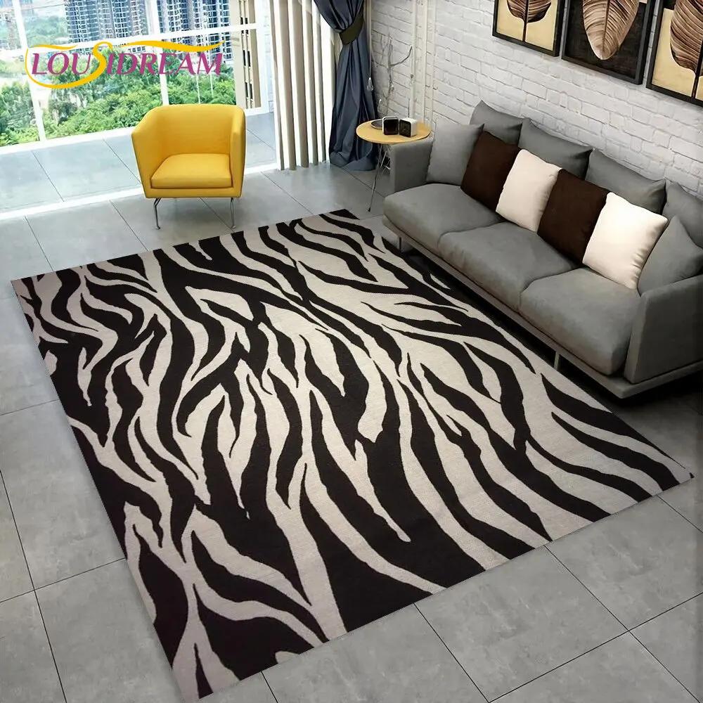3D Colorful Zebra Pattern Area Rug,Carpet Rug for Living Room Bedroom Sofa Office Doormat Decoration, Kids Non-slip Floor Mat
