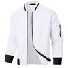 Men's Casual Color Block Jacket with Stand Collar, Long Sleeves and Pockets