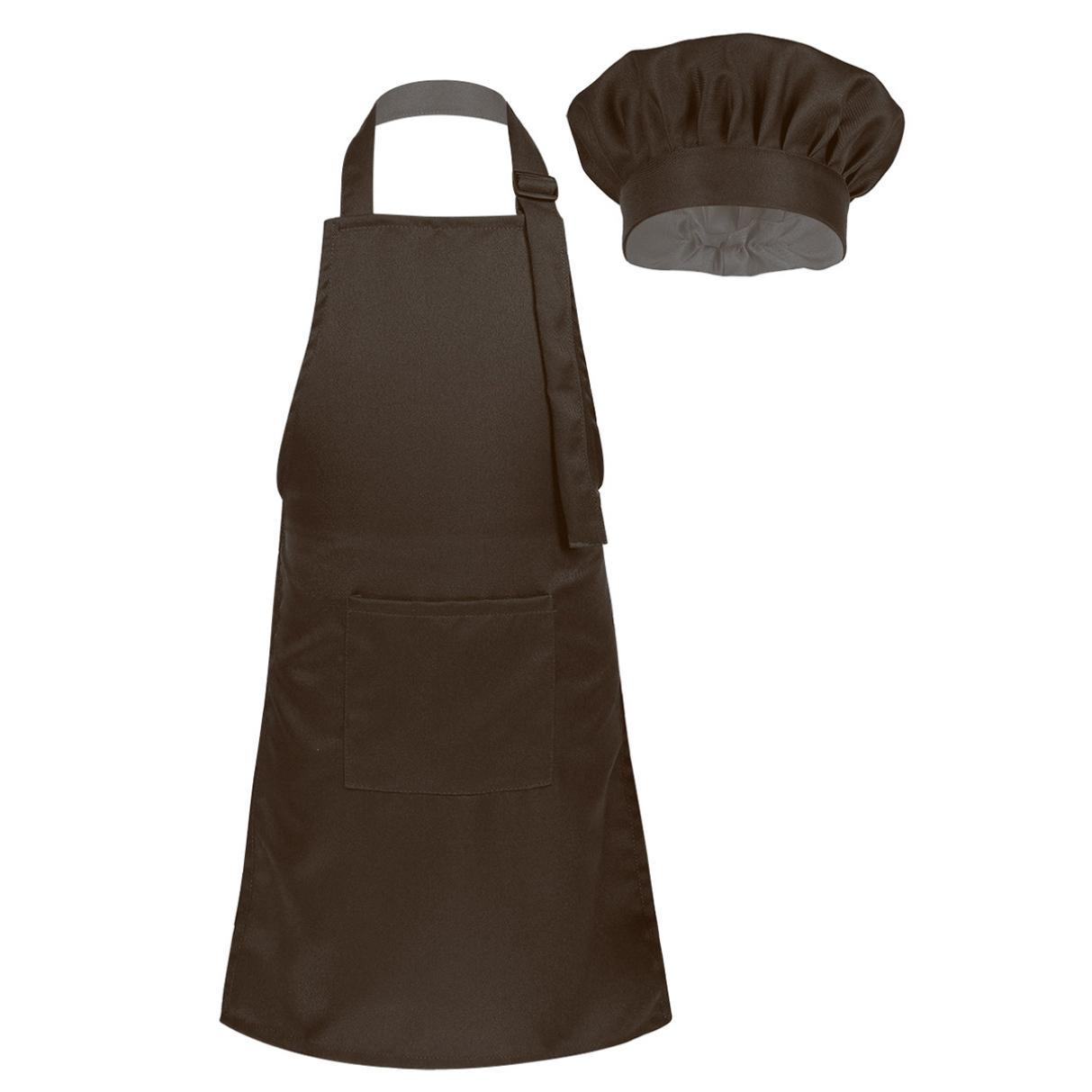

Дитячий фартух і набір капелюхів шеф-кухаря Дитячий регульований нагрудник Фартух для милих хлопчиків і дівчаток Кухонний фартух для приготування їжі, випікання, малювання, навчальний одяг 8-12 Years кавовий