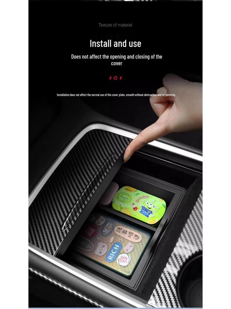 Tesla Model Y Mittelkonsolen-Aufbewahrungsbox - Aufgearbeitetes Innenraumzubehör