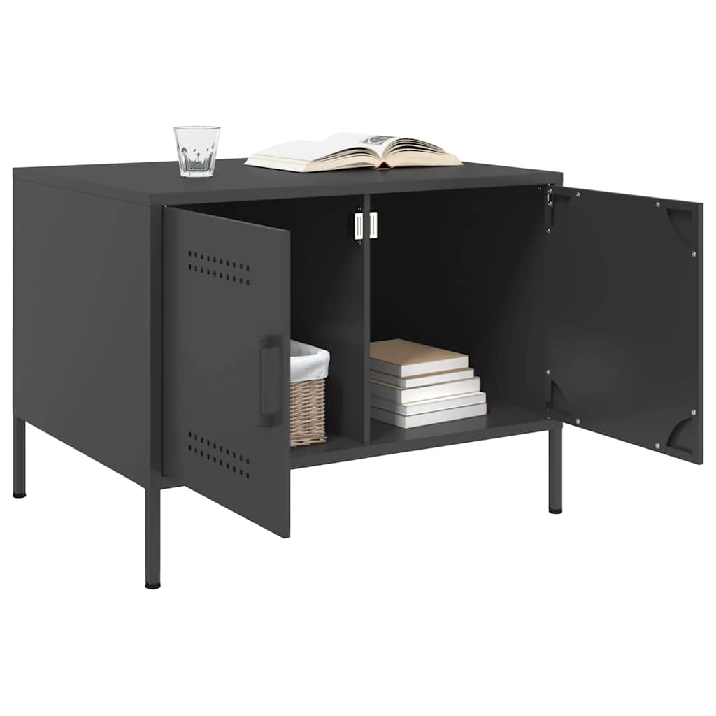 Coffee Table Black 68x50x50.5 Cm Steel