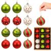 12pcs Christmas Ball Ornaments Tree Decoration 2.4 Inch Red Green Hanging Xmas Tree Ornaments Glittering Plastic Christmas Balls