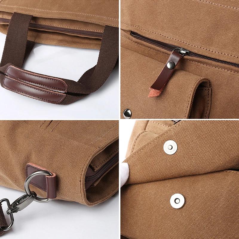 Men Canvas Messenger Bag Camping Crossbody Bags Sling Shoulder Bag for Travel Work College Reto Men's School Handbags Briefcase